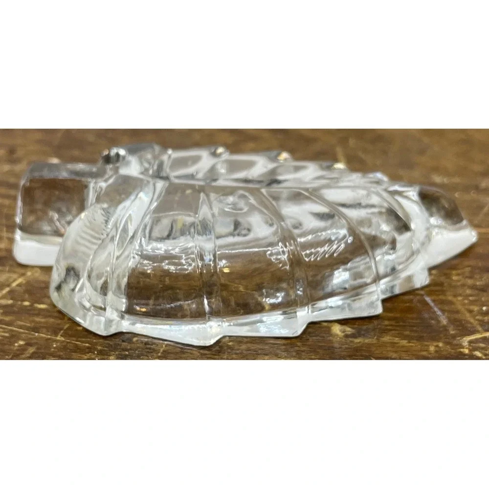 Glass Leaf‎ Dish Clear Trinket Jewelry Holder Vintage Small Decor